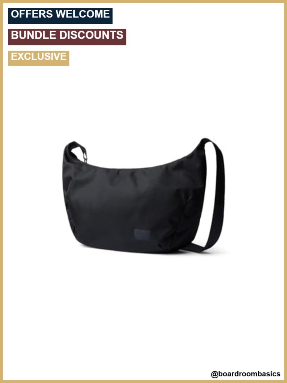 Minimalist Shoulder Bag 7L, Foldable Travel Bag with Adjustable Strap